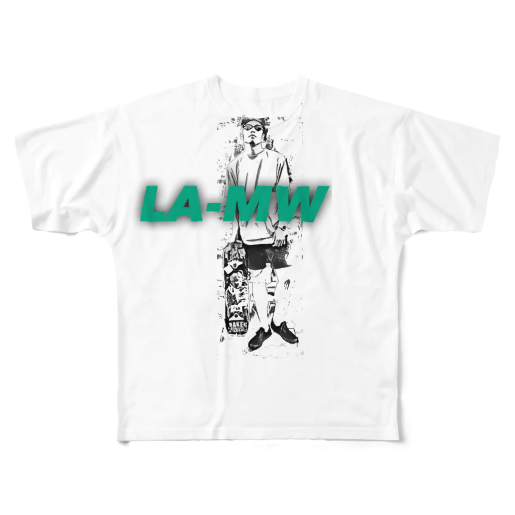 LA・MW（ラ・ムー）のスケーターの人 All-Over Print T-Shirt