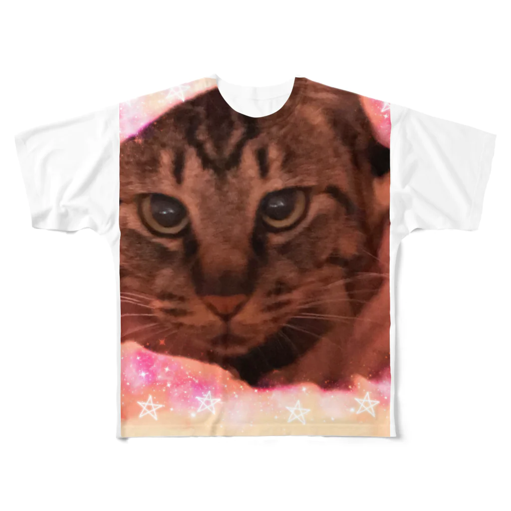 lunamoonaoのしましま猫ちゃん。 All-Over Print T-Shirt