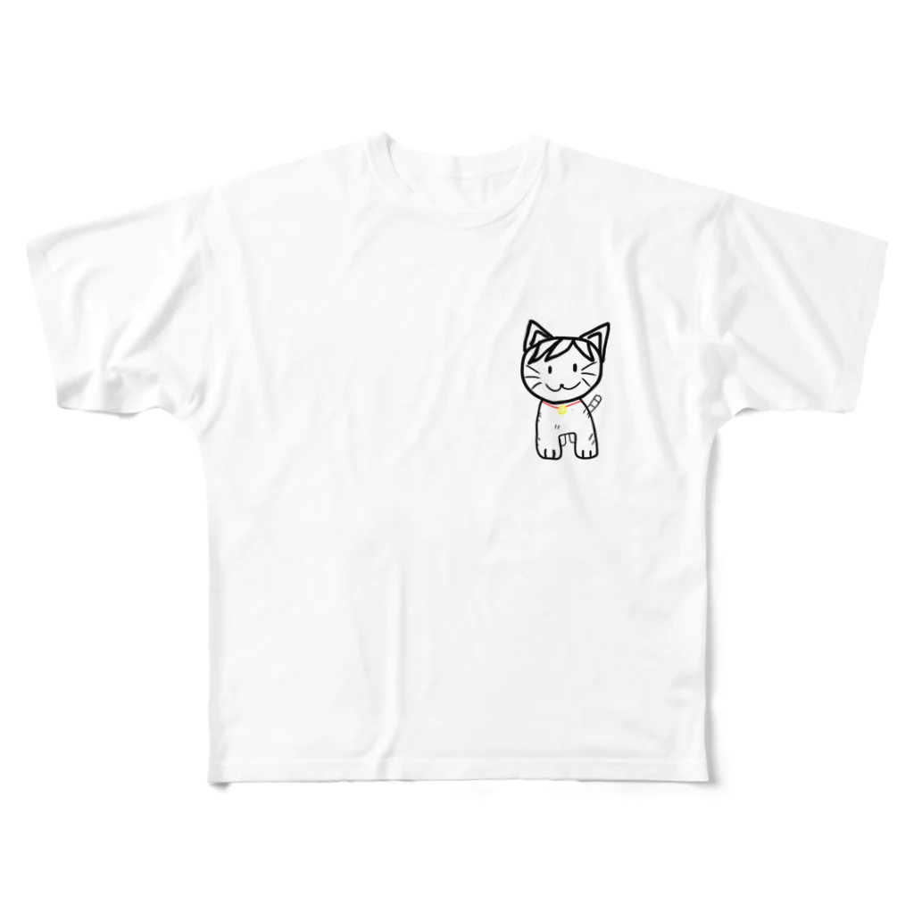 トマト農家３倍速のネコのヌコちゃん フルグラフィックTシャツ