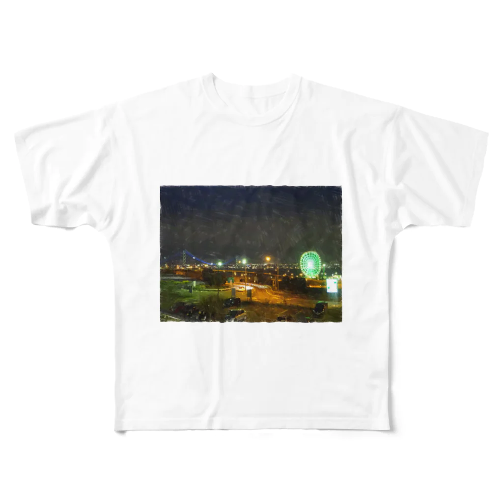 WARA-BIの淡路からの景色 All-Over Print T-Shirt