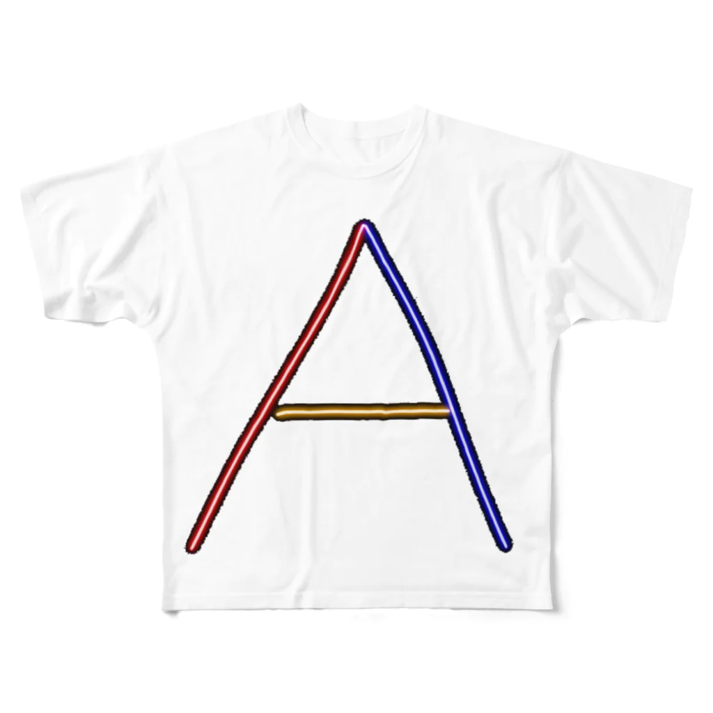 shou0022のシンプル「A」tシャツ　蛍光 All-Over Print T-Shirt