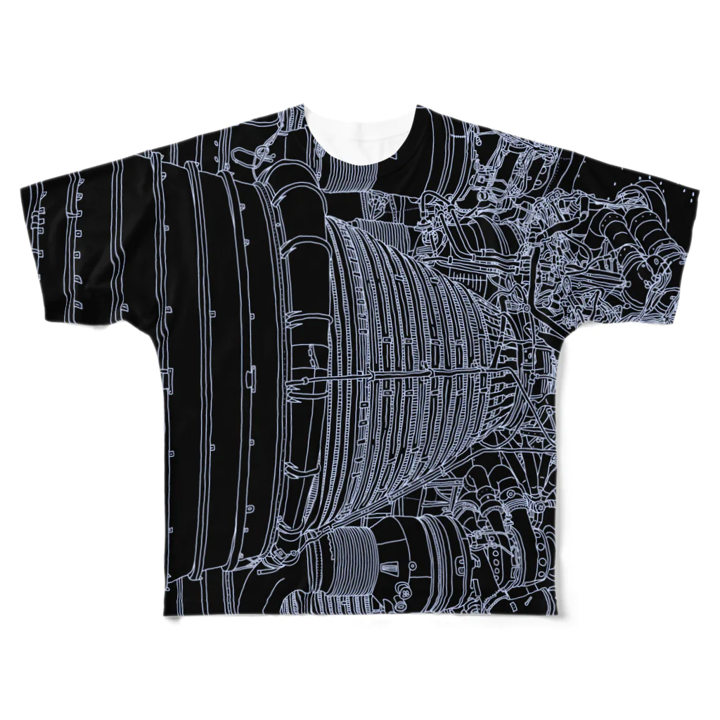 らぴの堂のアポロロケットブースター All-Over Print T-Shirt