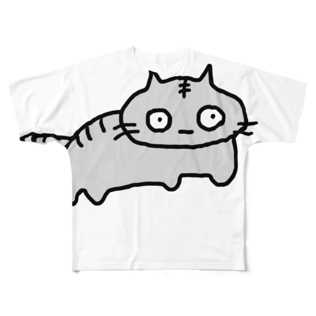 おもち屋さんのトラ猫の銀次 フルグラフィックTシャツ
