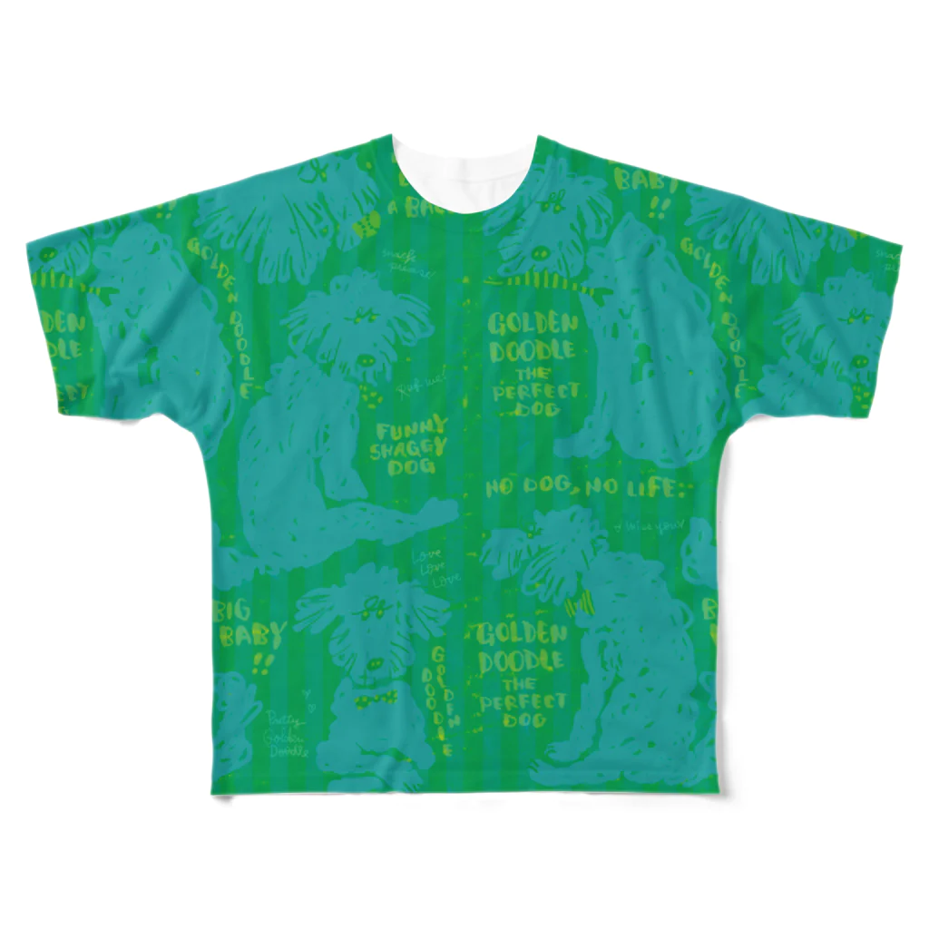 mya-mya=MIYA JUNKO's shop 02のGolden Doodle is the Perfect Dog フルグラフィックTシャツ