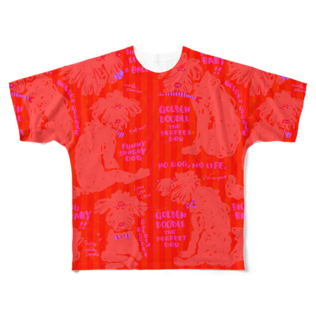 mya-mya=MIYA JUNKO's shop 02のGolden Doodle is the Perfect  All-Over Print T-Shirt