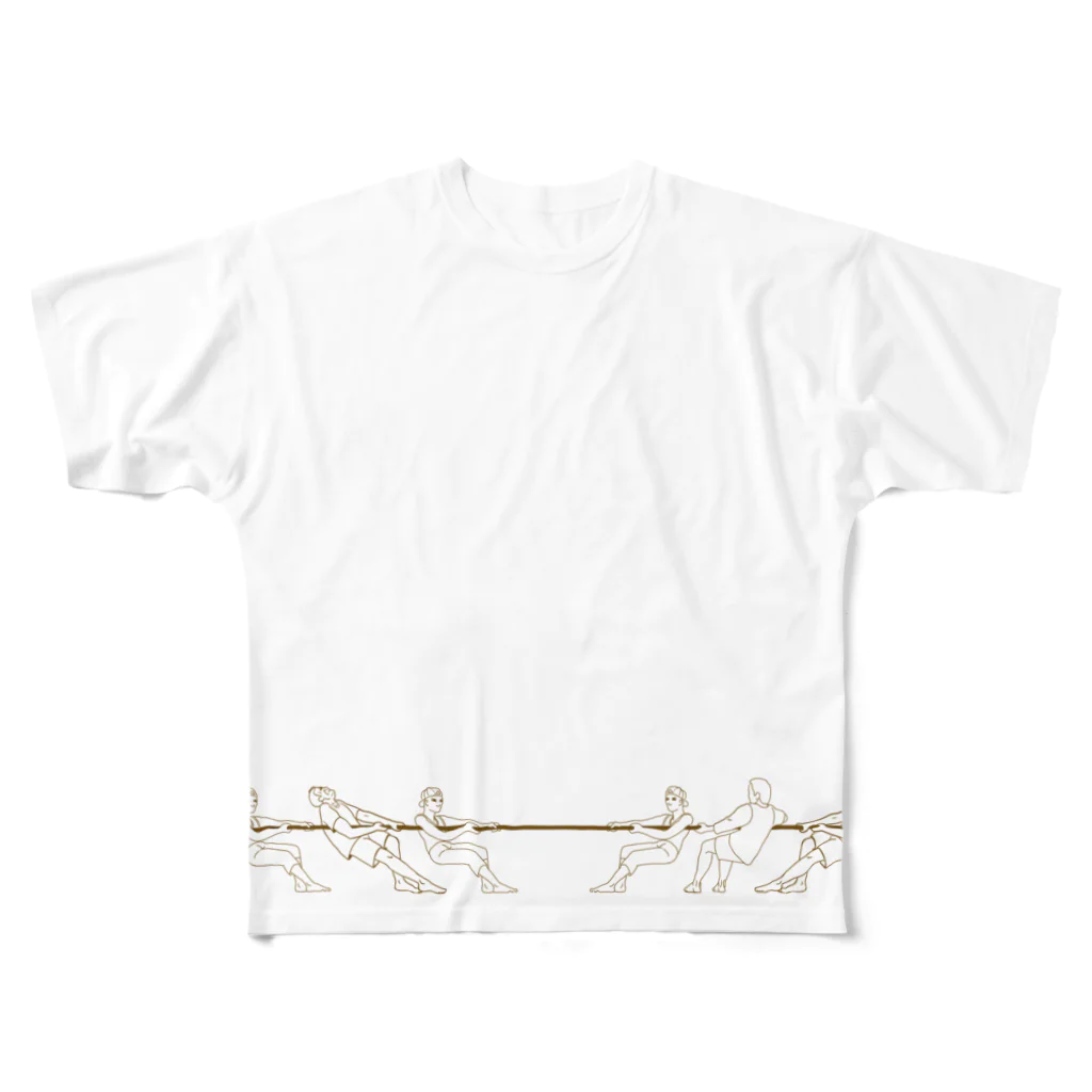 momosakuの綱引き　背面デザインあり All-Over Print T-Shirt