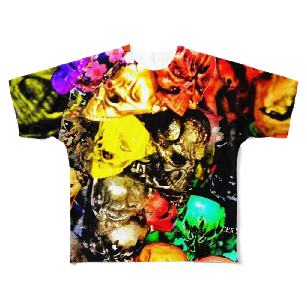 toy.the.monsters!のfull skull All-Over Print T-Shirt