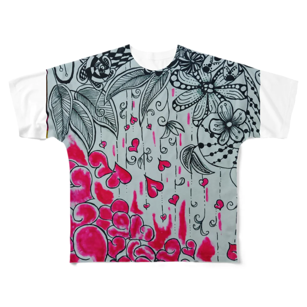 sorairoのハートの落ちる花 All-Over Print T-Shirt