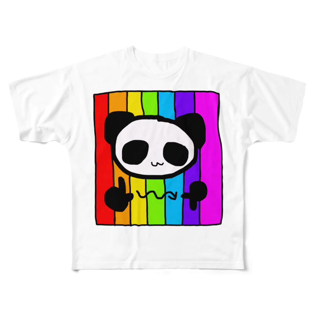 248-nijiya-のLGBT手話パンダ All-Over Print T-Shirt