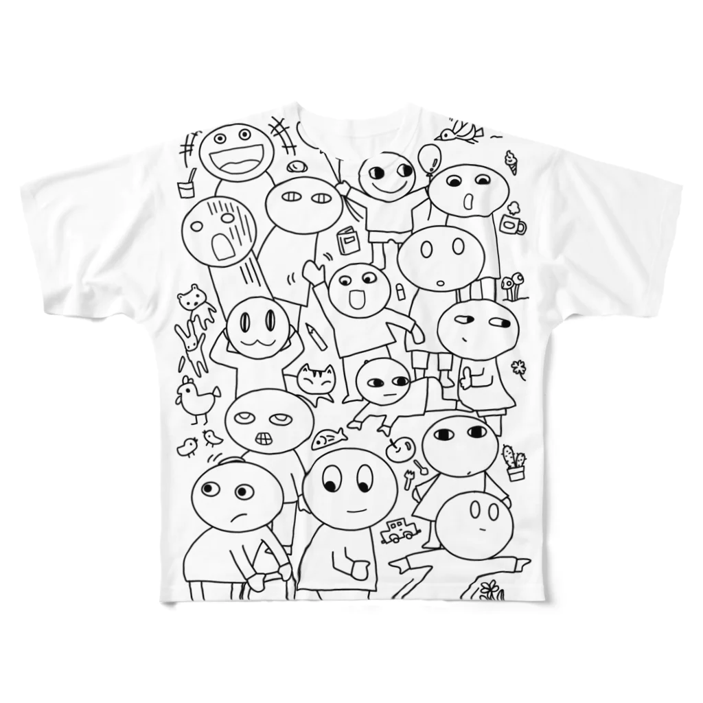 amupontanのわたしはわたし　すきかってちゃん　モノトーン All-Over Print T-Shirt