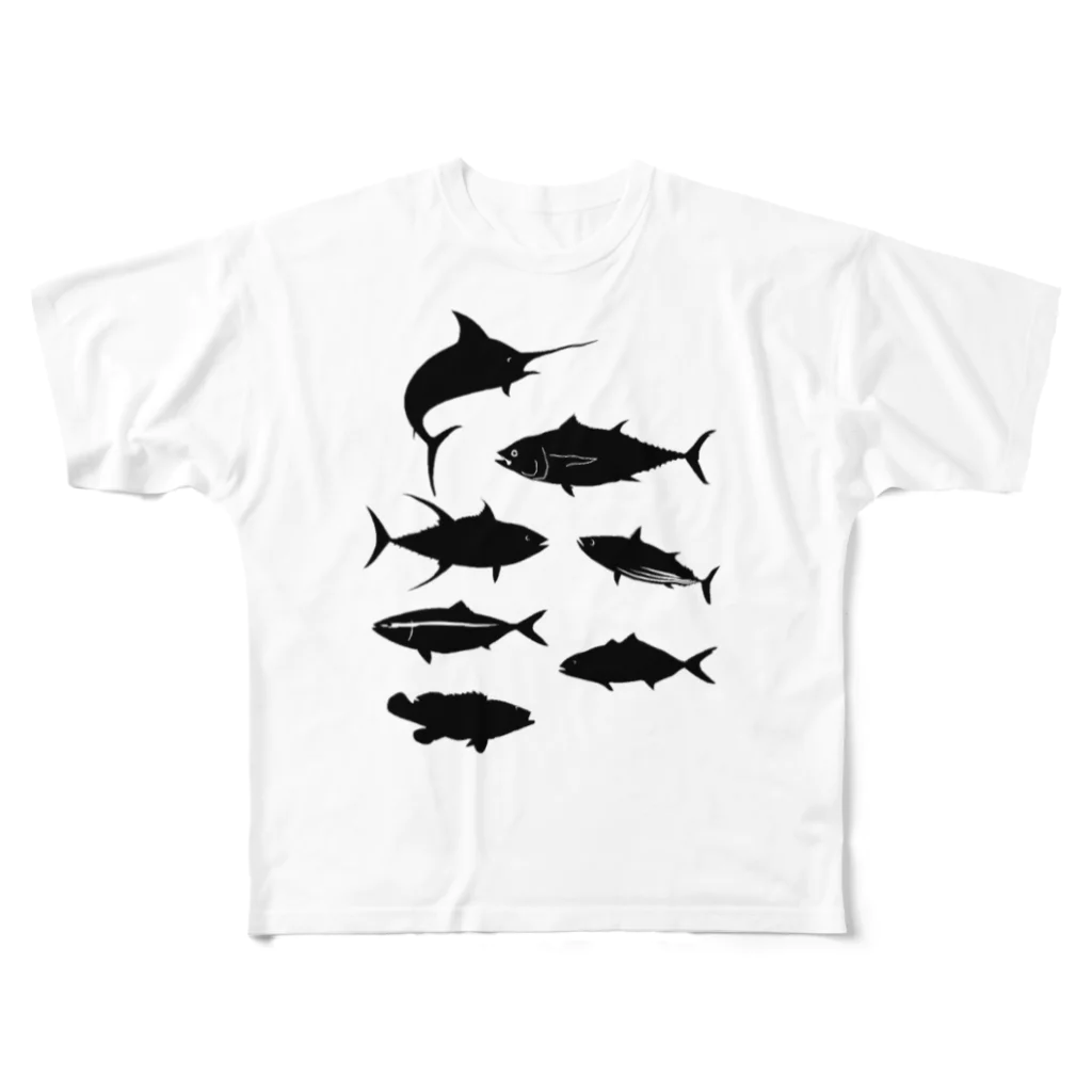 KING FISHERのサカナたち フルグラフィックTシャツ