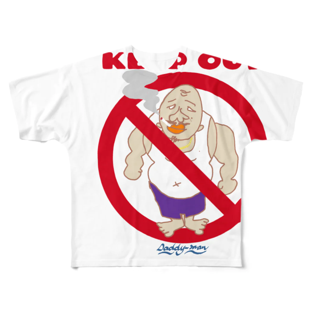 uwotomoのKEEP OUT フルグラフィックTシャツ