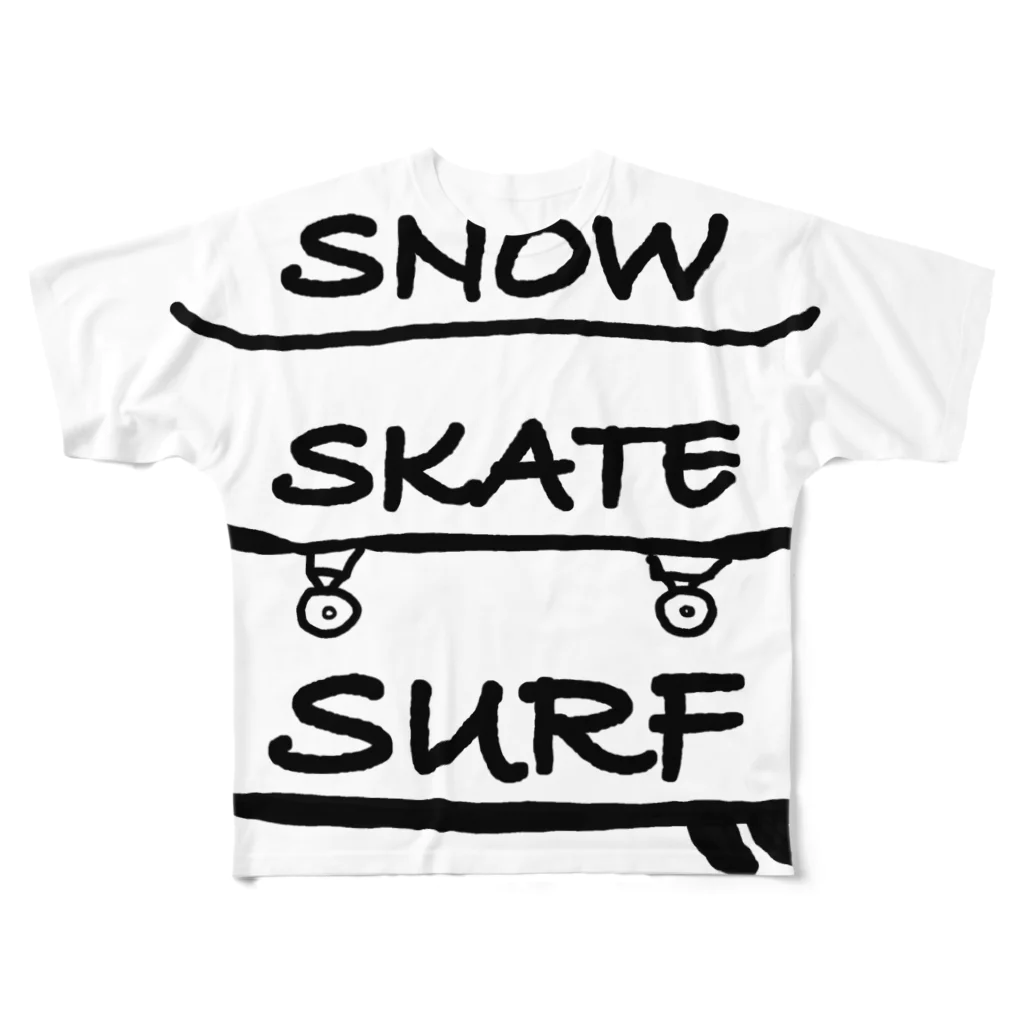 ラクガキ工房のSnow Skate Surf フルグラフィックTシャツ