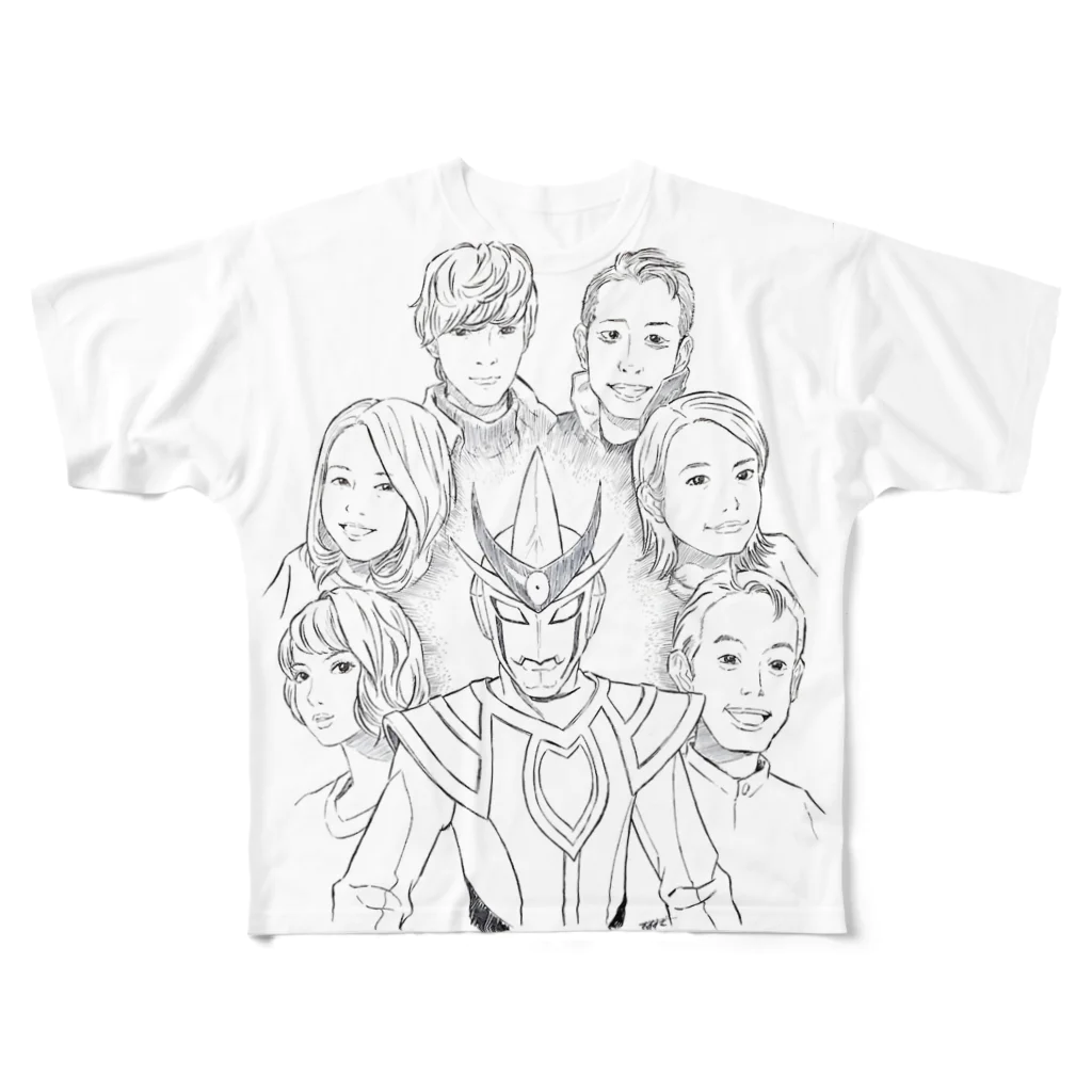 天神獅子イバラスターSHOPの舞台開催記念☆大杉監督描き下ろし集結Tシャツ All-Over Print T-Shirt