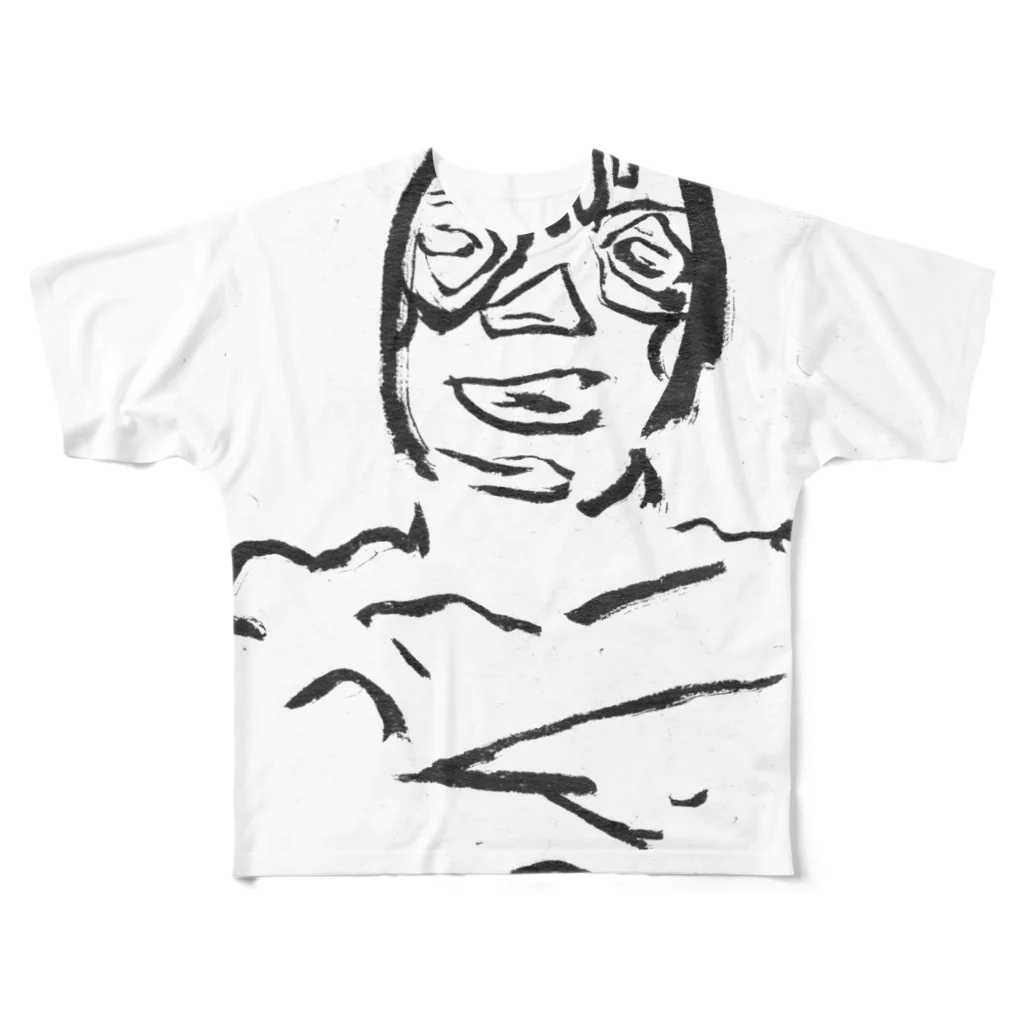 ガイコツギターのムキムキマスクマン All-Over Print T-Shirt