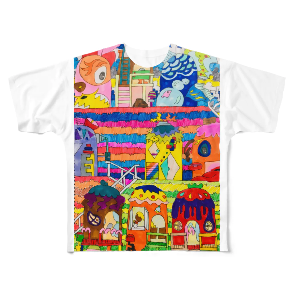 宇宙のカラフルなお家 All-Over Print T-Shirt