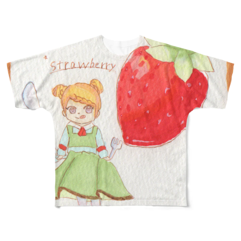アウトドア&カフェ 甘酸辛苦 kansanshinkuのstrawberry All-Over Print T-Shirt