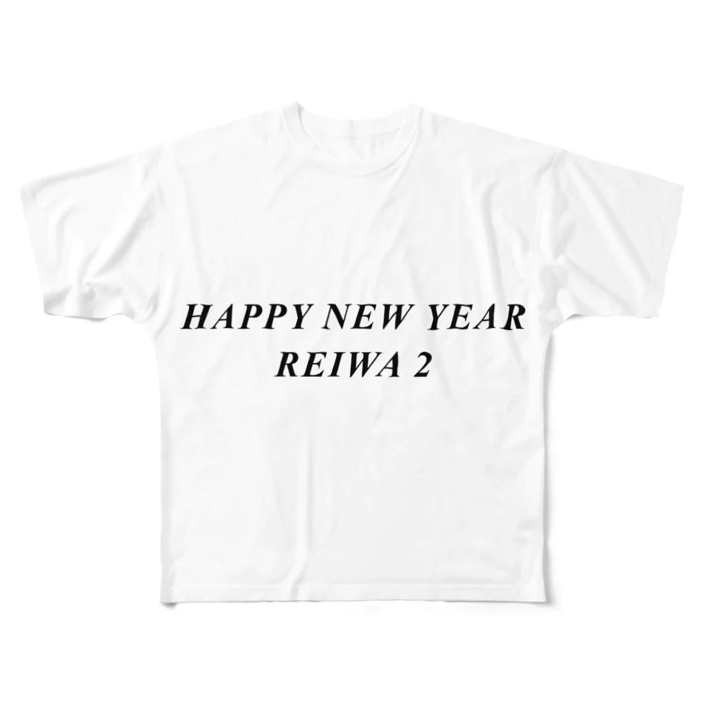 hikikomoriのHAPPY NEW YEAR REIWA 2 フルグラフィックTシャツ