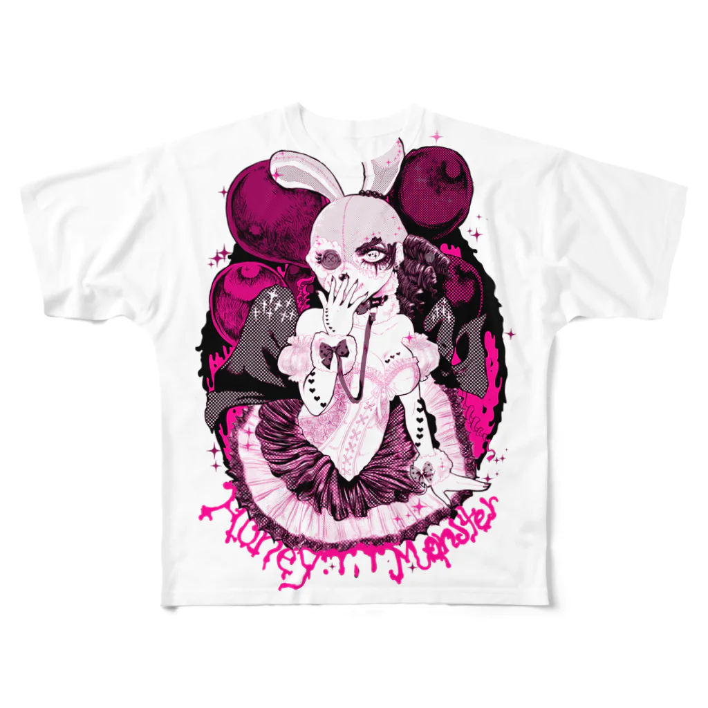 HoneyMonsterのハニモンバニーちゃん（おぴんく） All-Over Print T-Shirt