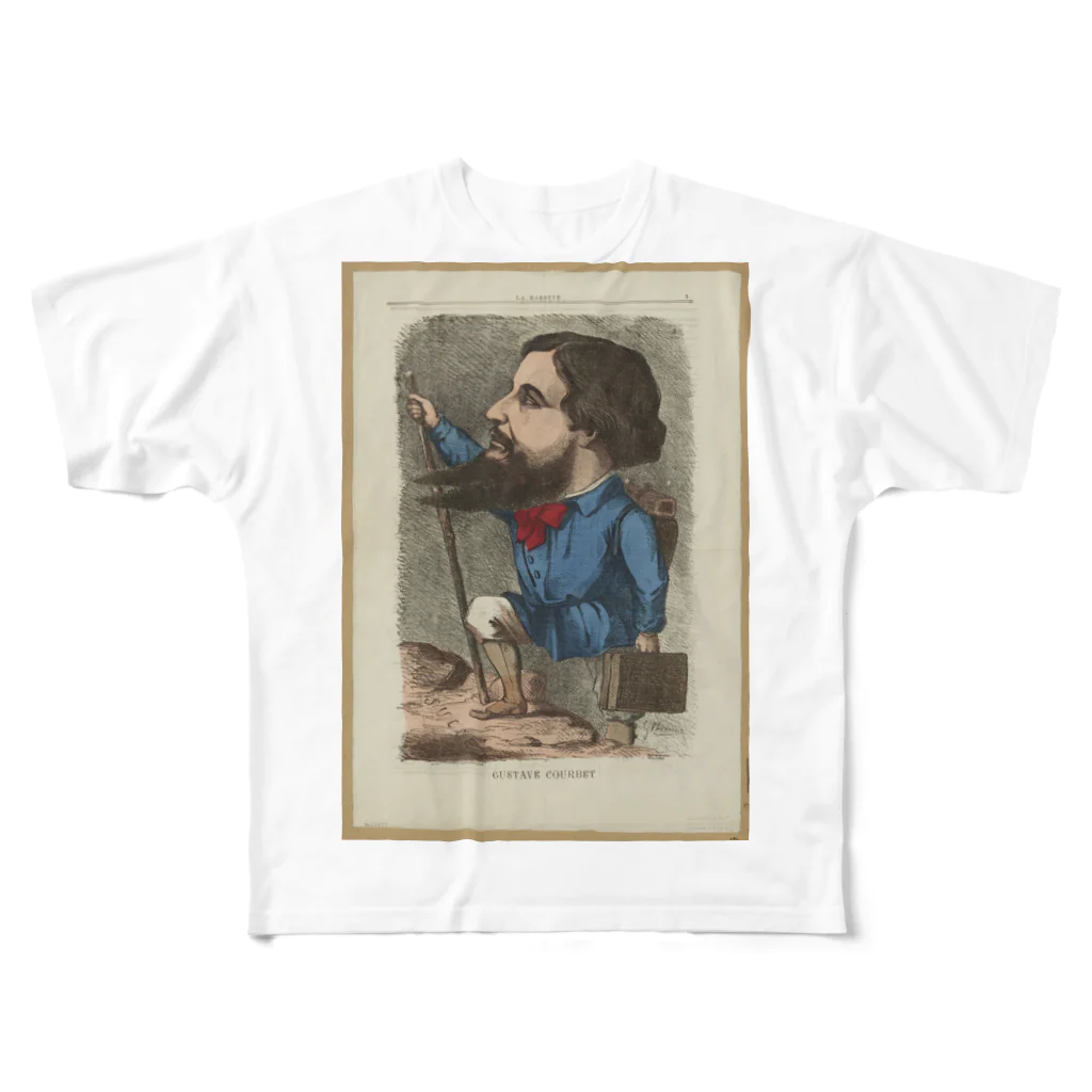 釜萢堂《かまやちどう》美術販売の「Gustave Courbet」 Inconnu／Paris Musées フルグラフィックTシャツ