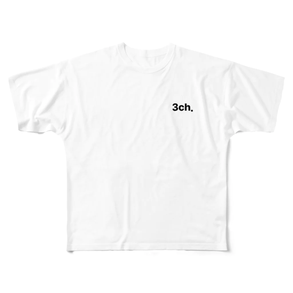 3ch．shopの『3ch.』-White- フルグラフィックTシャツ