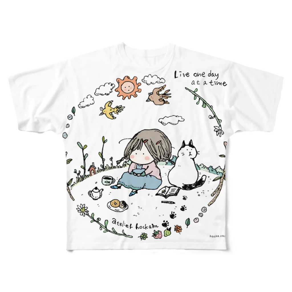 ほっかむねこ屋（アトリエほっかむ）のLive All-Over Print T-Shirt