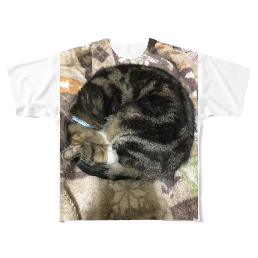 Toranosukeの猫のアンモニャイト フルグラフィックTシャツ