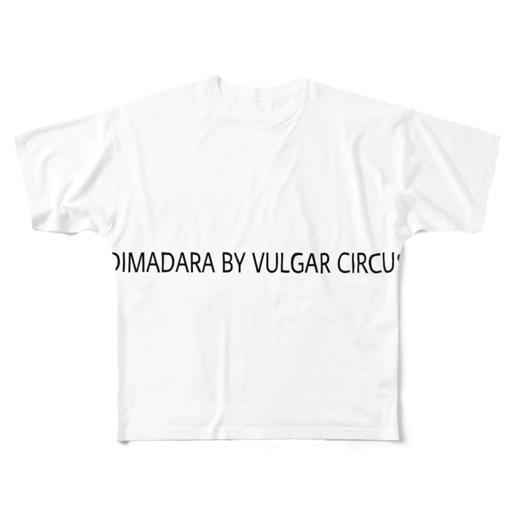 DIMADARA BY VULGAR CIRCUSのBLACK LOGO/DB_02 フルグラフィックTシャツ