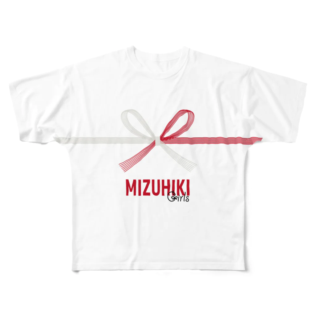 松や SUZURI店のMIZUHIKI Girls All-Over Print T-Shirt