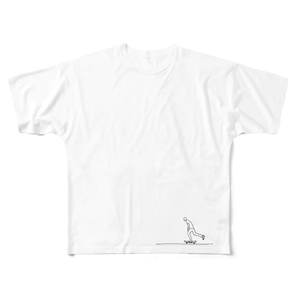 腹痛ザウルスのグッズのskatebording boy フルグラフィックTシャツ