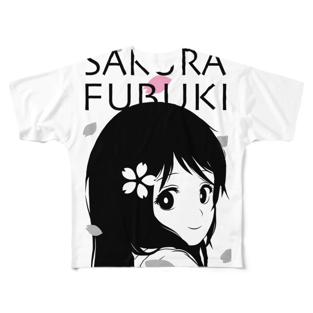 松や SUZURI店のSAKURA FUBUKI フルグラフィックTシャツ