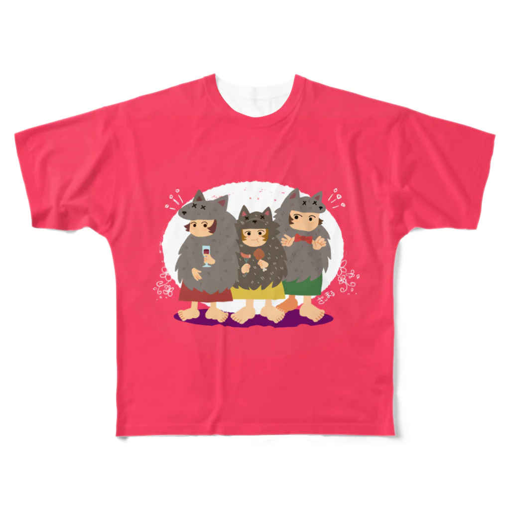 ざいまる屋のオオカミ少女 フルグラフィックTシャツ