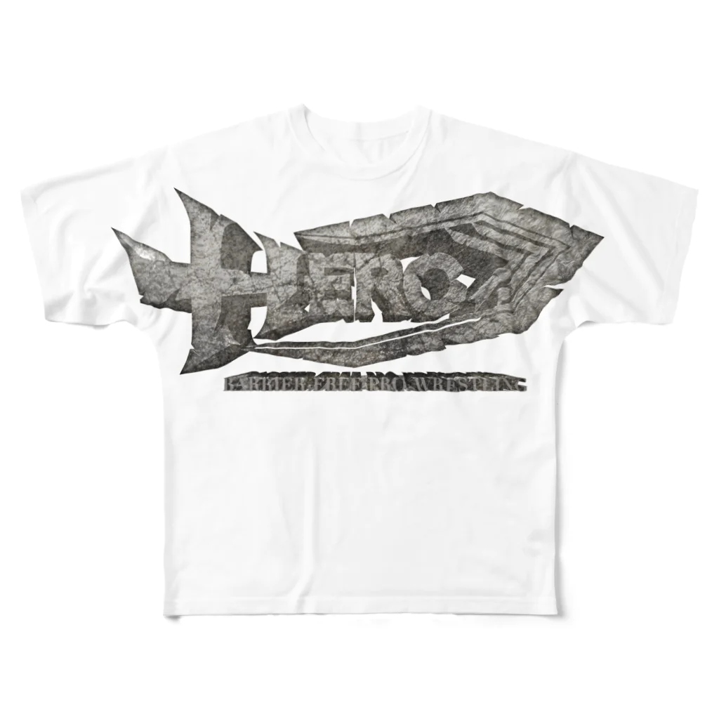HEROバリアフリープロレスのHERO立体ロゴ All-Over Print T-Shirt