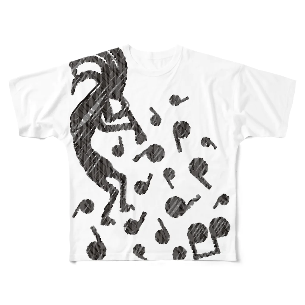 AURA_HYSTERICAのPetroglyph フルグラフィックTシャツ