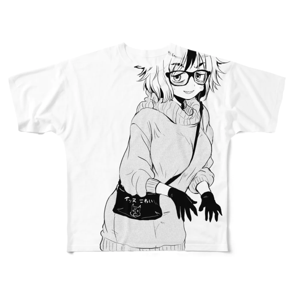  イッヌこわい  のアライグマ娘 All-Over Print T-Shirt