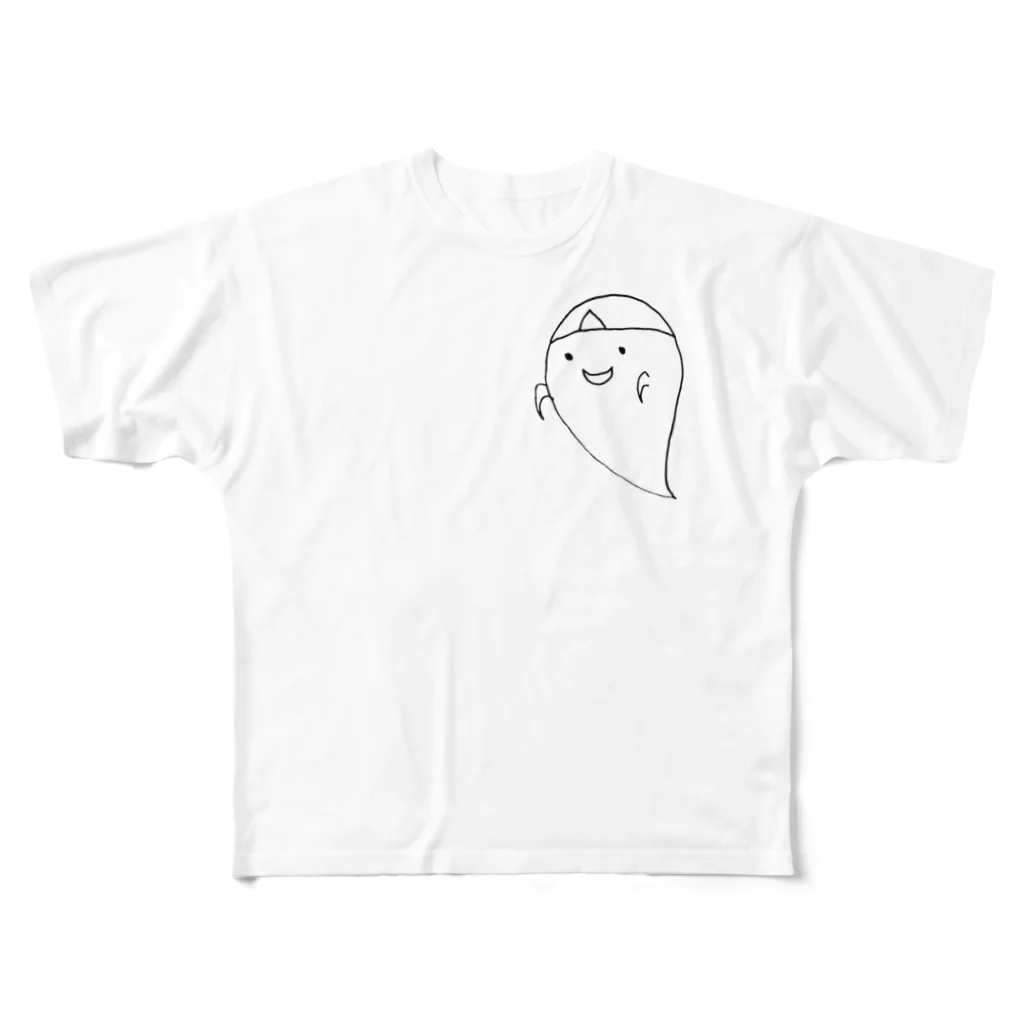 古春一生(Koharu Issey)の前にも後ろにもいる背後霊。(背中台詞あり) フルグラフィックTシャツ