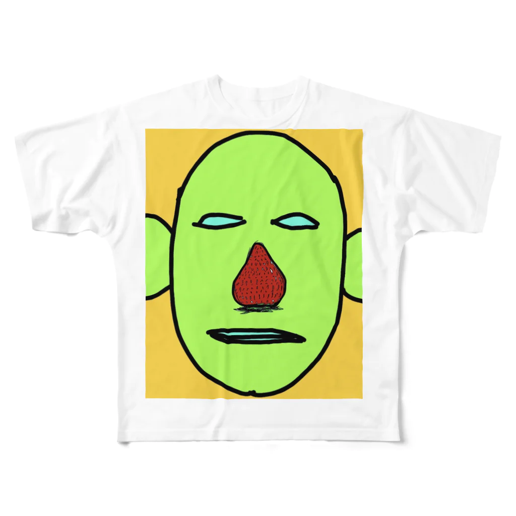 ametaphorのStrawberry nose フルグラフィックTシャツ