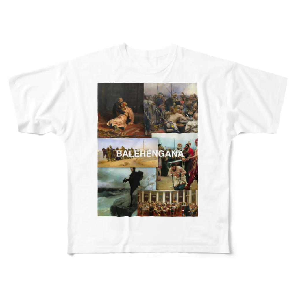 SickItemの西洋絵画プリント フルグラフィックTシャツ