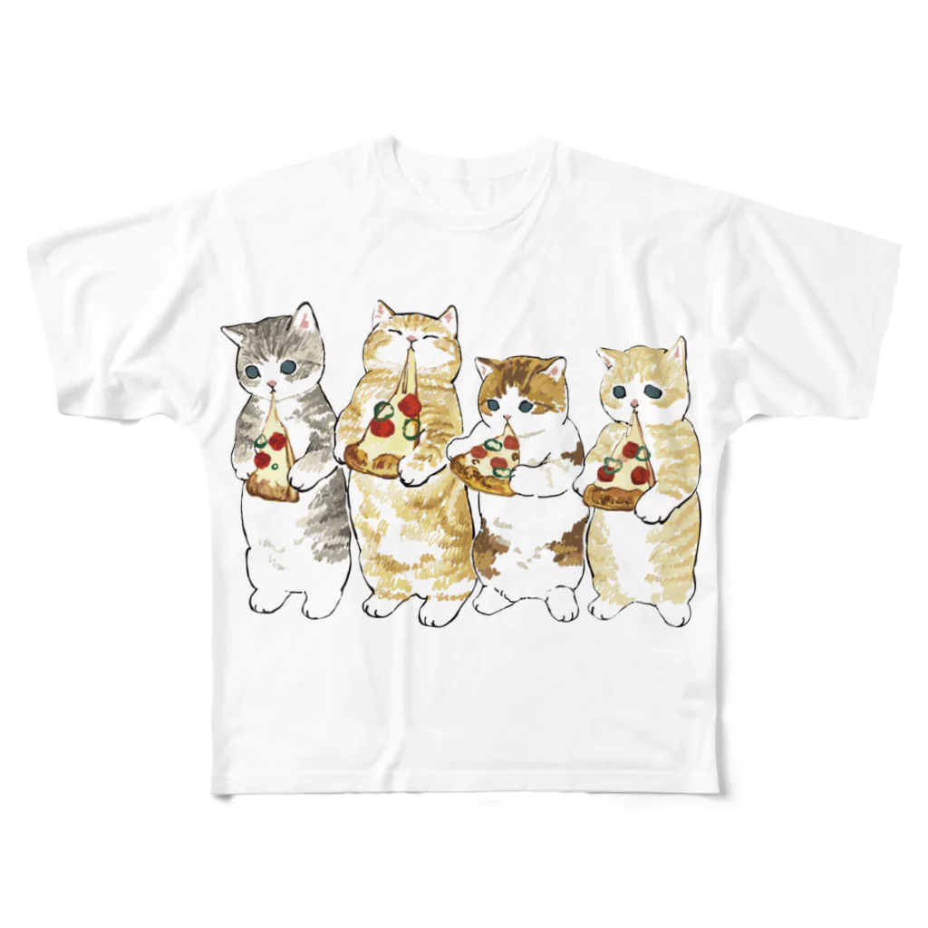 mofusandのみよーんピザ フルグラフィックTシャツ