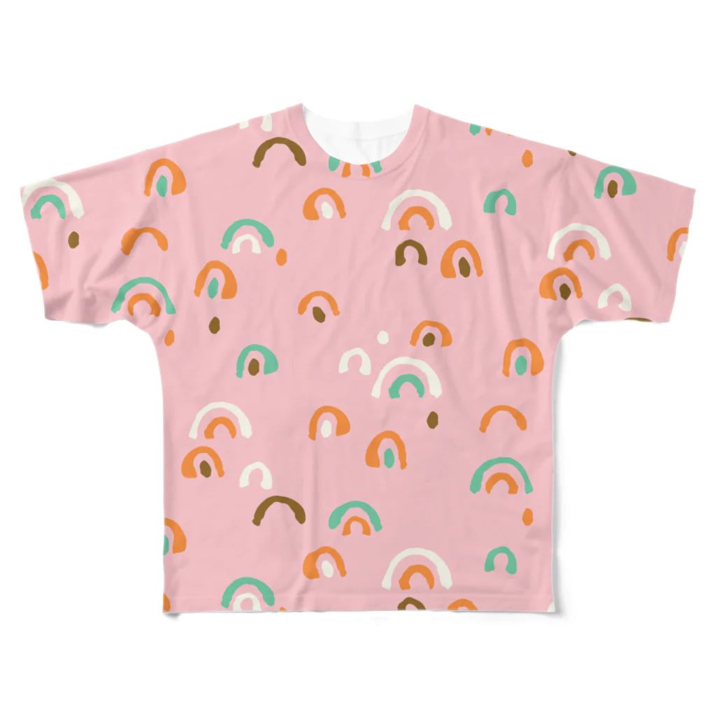 リリースプラウトのピンク花柄 All-Over Print T-Shirt