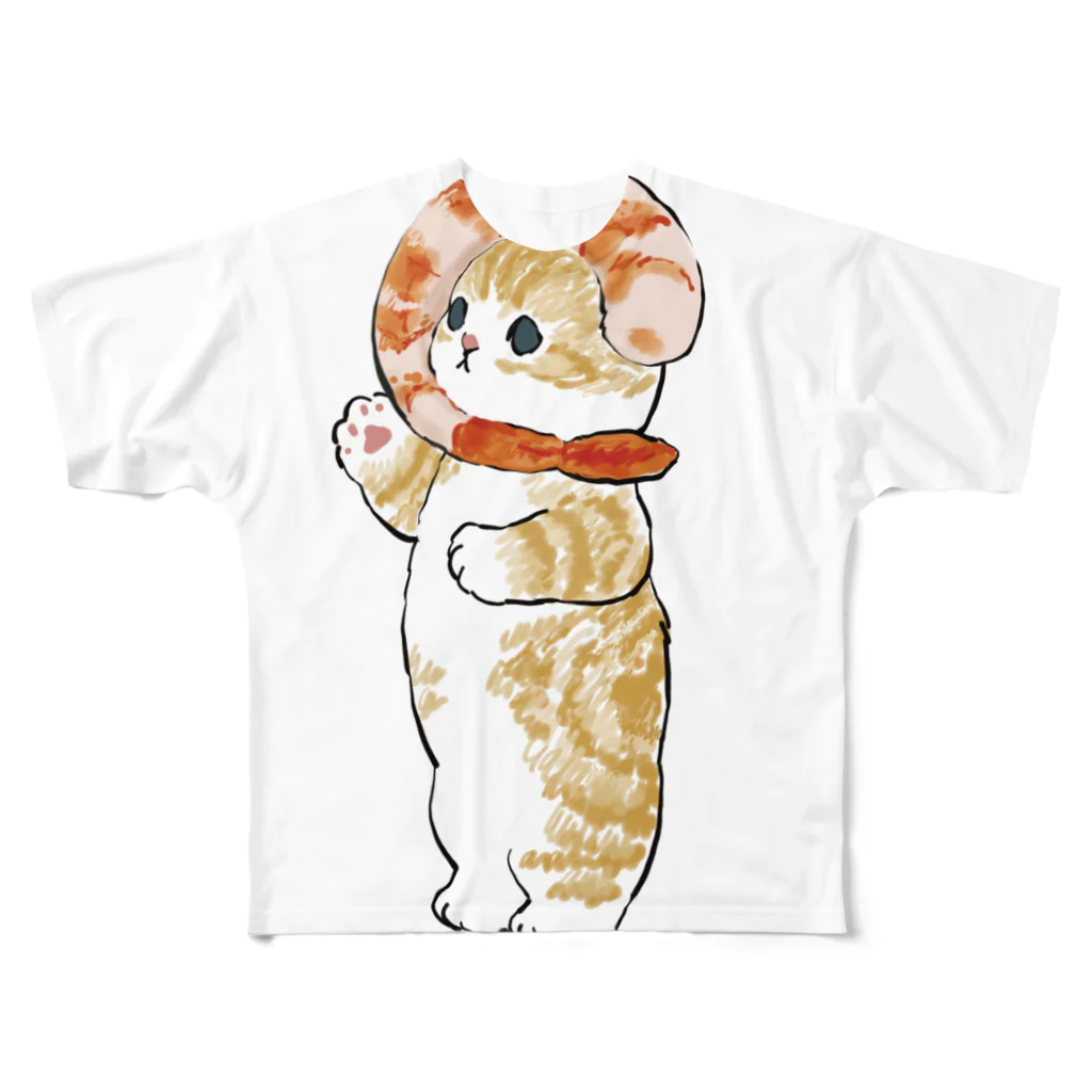 mofusandのえびにゃん フルグラフィックTシャツ