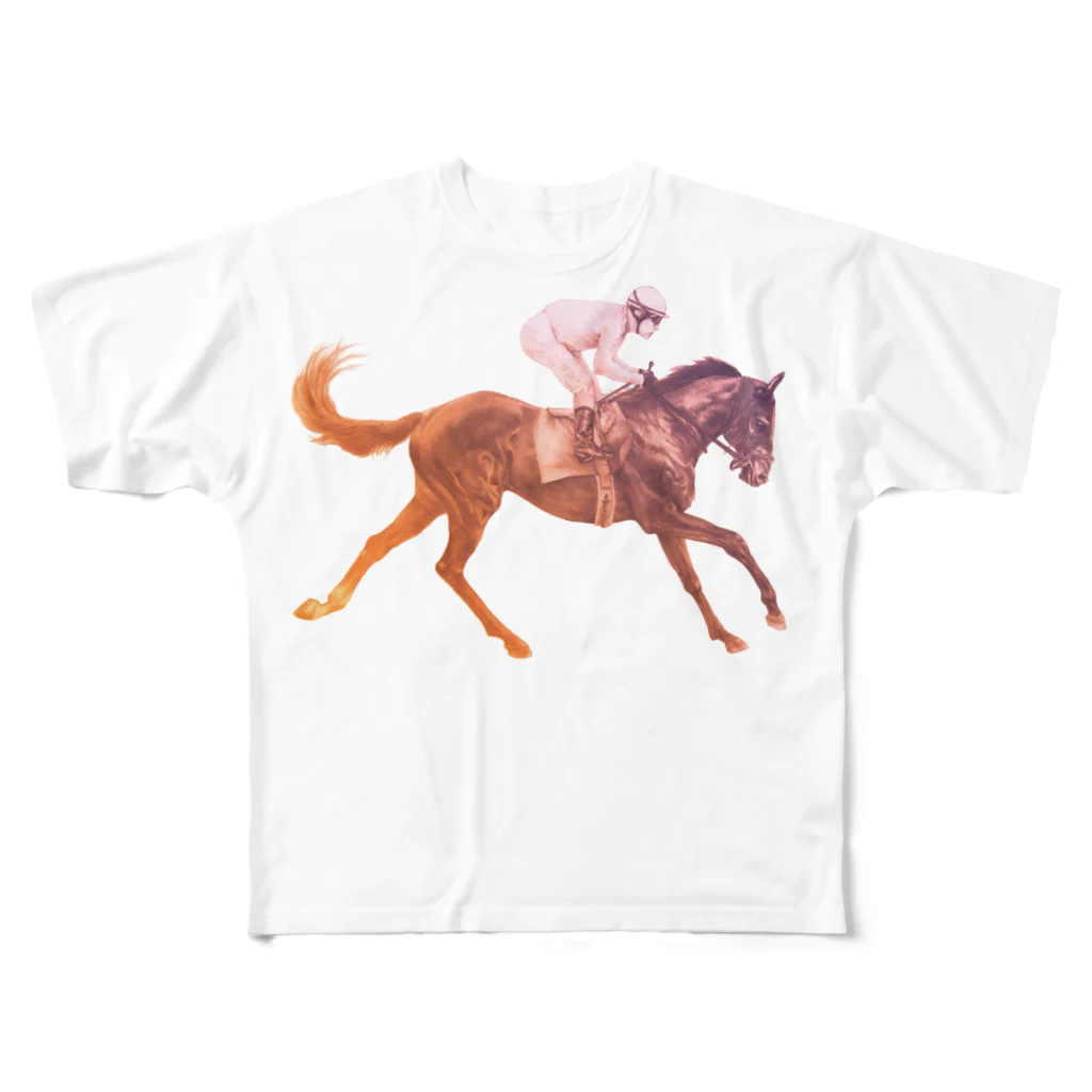 馬の絵の画家　斉藤いつみの駆ける馬Tシャツ フルグラフィックTシャツ