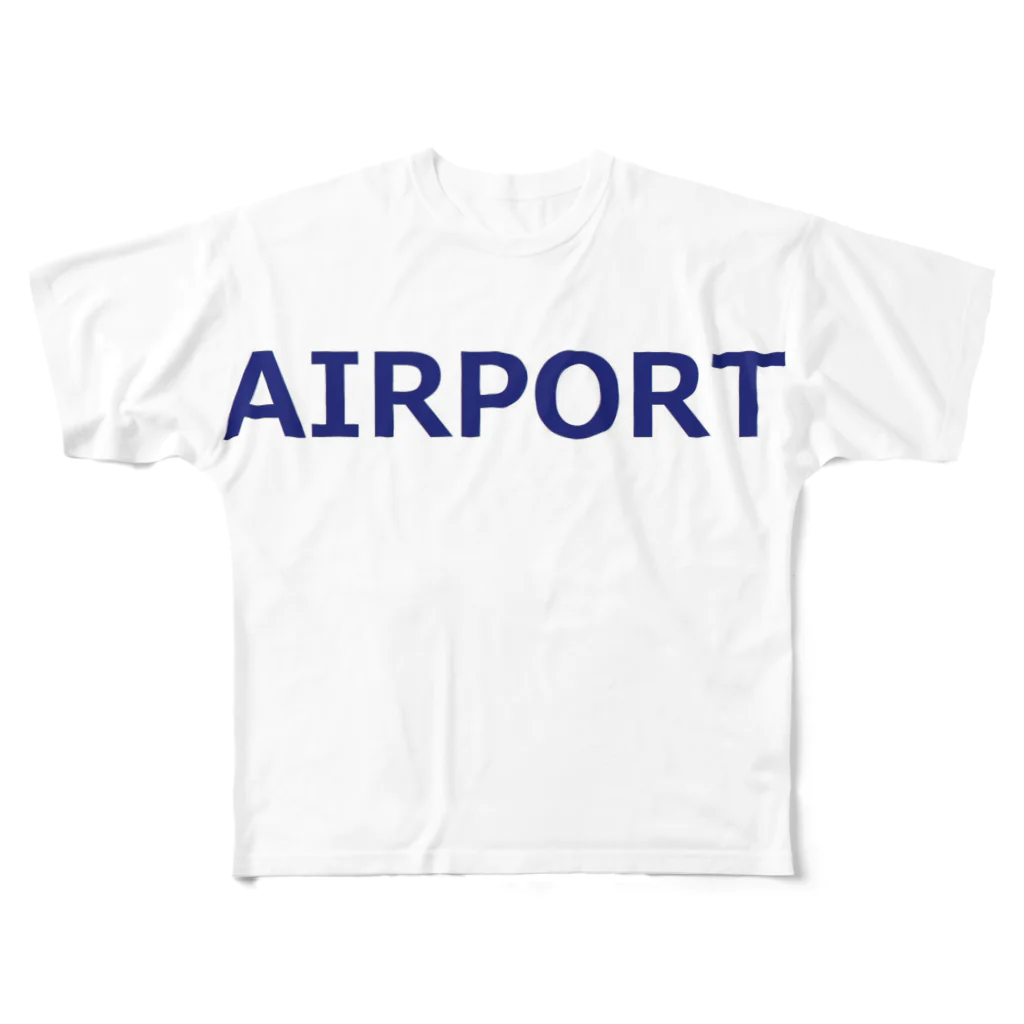 アメリカンベース のエアライングッズ　AIRPORT　飛行機　空港 フルグラフィックTシャツ