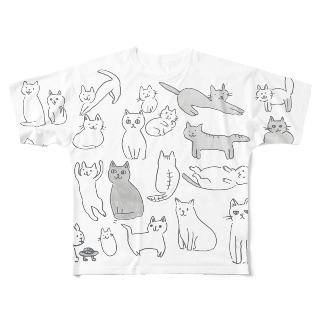 ギンガノヨルのネコいっぱい All-Over Print T-Shirt