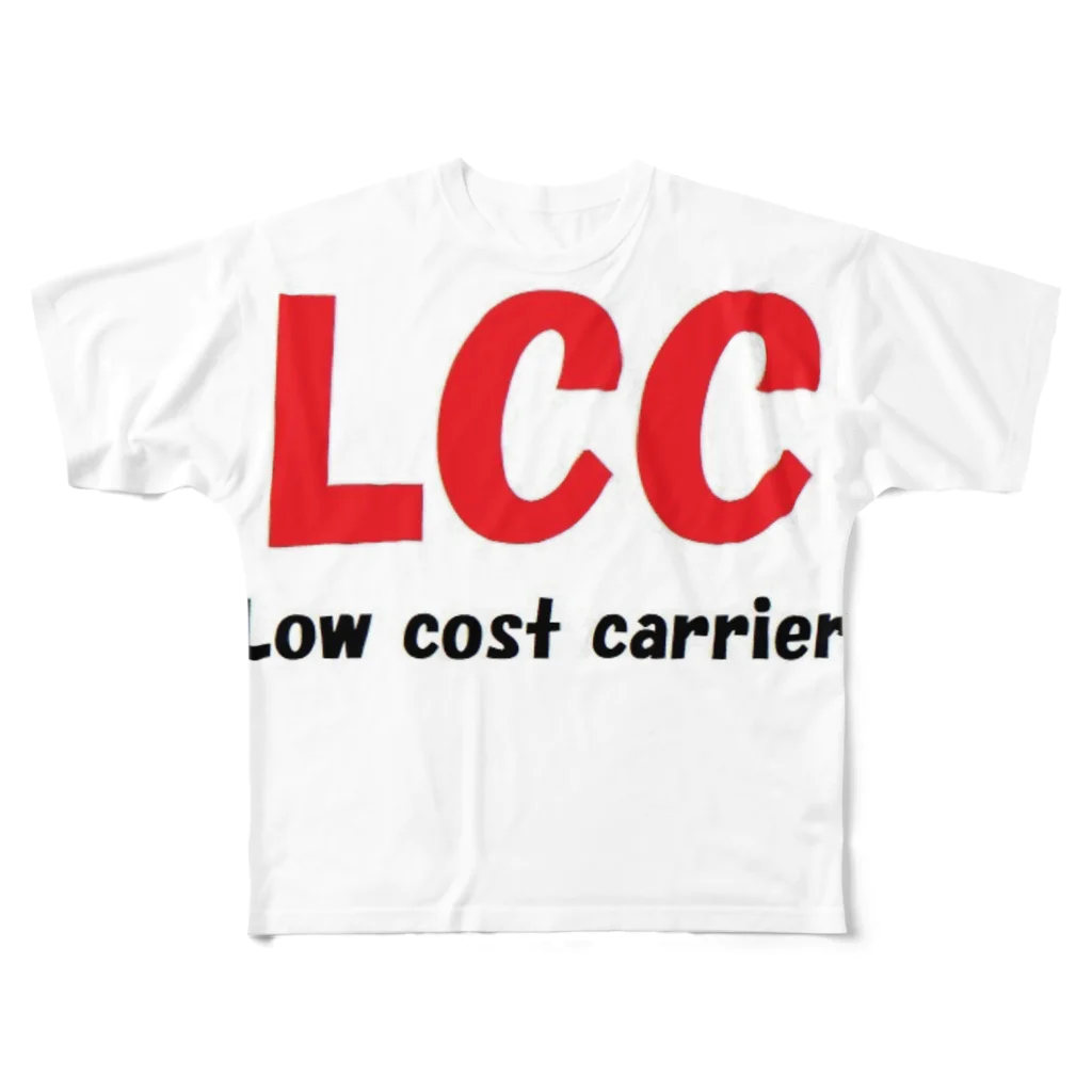 アメリカンベース のエアライン　LCC  Low cost carrier フルグラフィックTシャツ