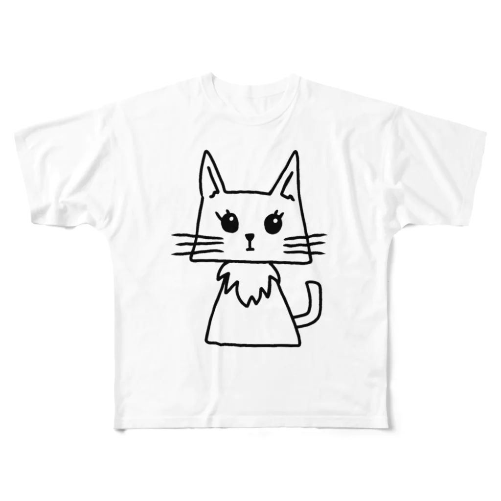 みつまめこshopのにゃんちゃん フルグラフィックTシャツ