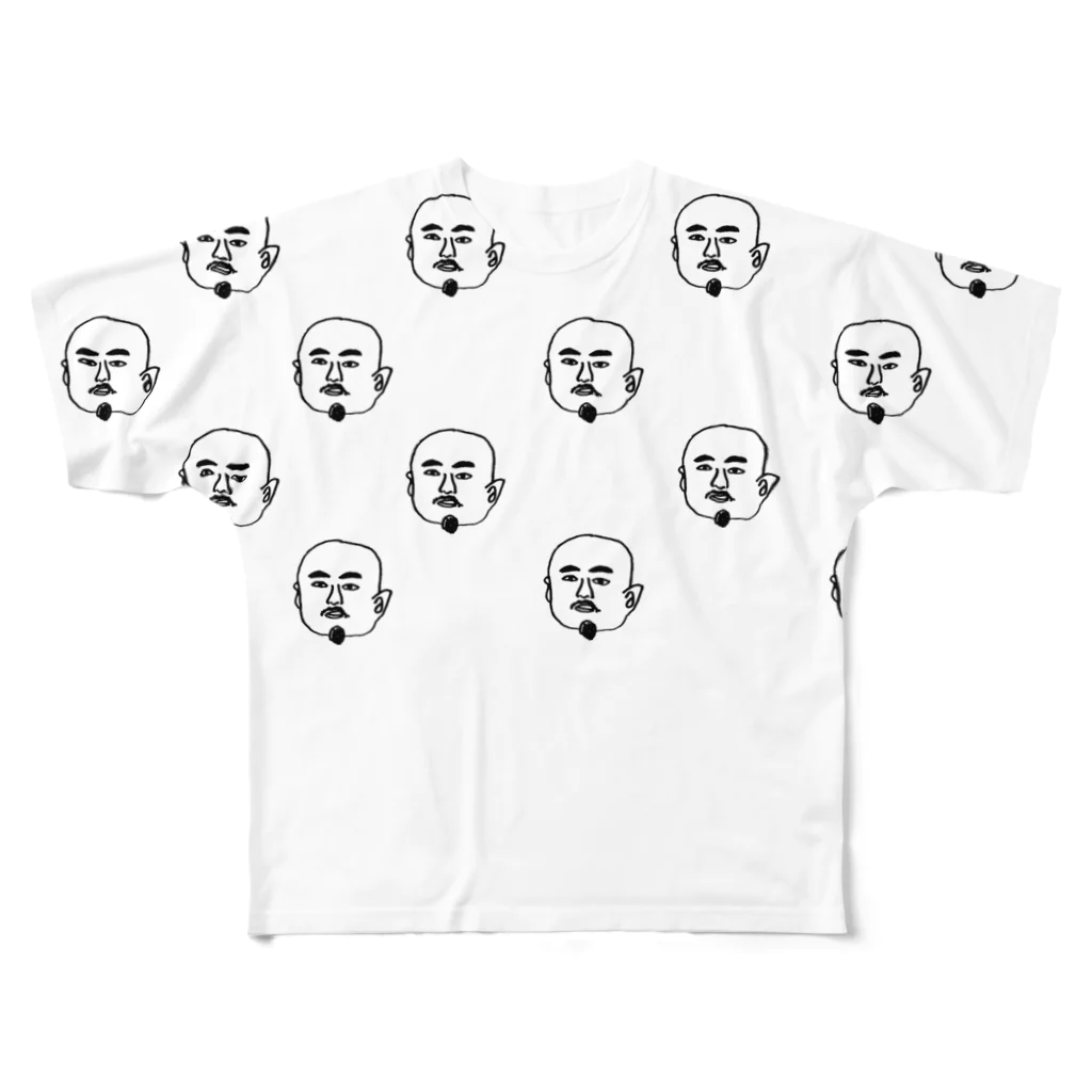 kakukaku-niconico［カクカクニコニコ］のおいちゃんzu フルグラフィックTシャツ