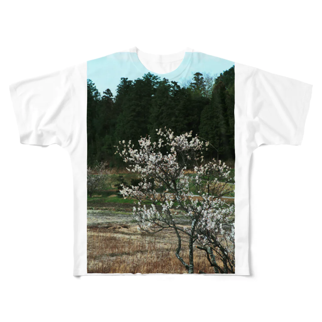 hiroki-naraの梅　ウメ　Japanese　apricot DATA_P_102　春　spring All-Over Print T-Shirt