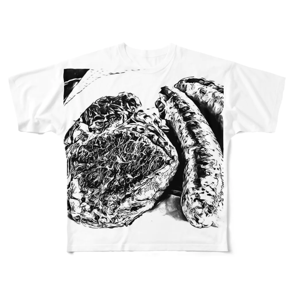 墨時雨まいまいの飯テロステーキウインナー All-Over Print T-Shirt