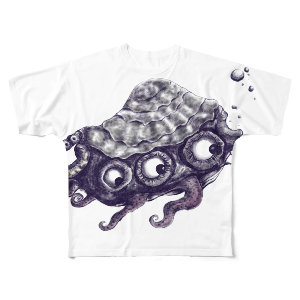 akyunのsea creacher フルグラフィックTシャツ